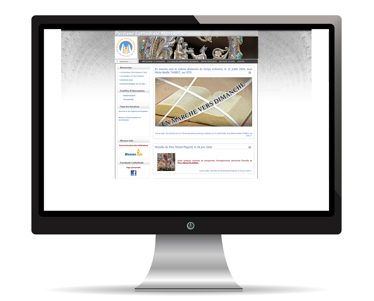 Image illustrant le développement du site vitrine de la Cathédrale de Montpellier avec WordPress, un système de gestion de contenu (CMS) largement utilisé pour la création de sites web.
